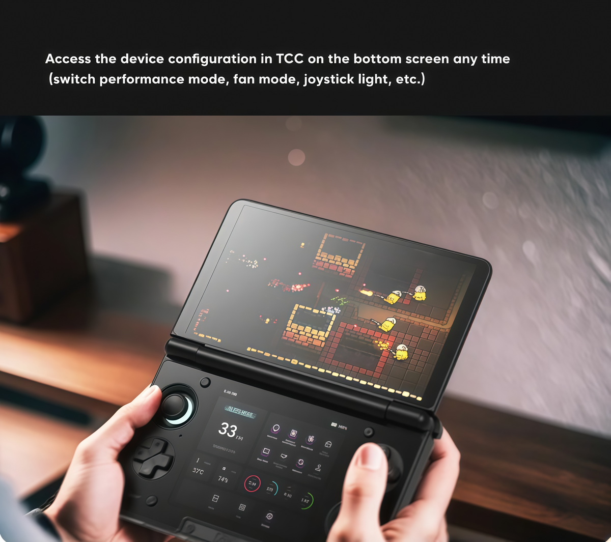 Consola portátil AMOLED de doble pantalla para juegos