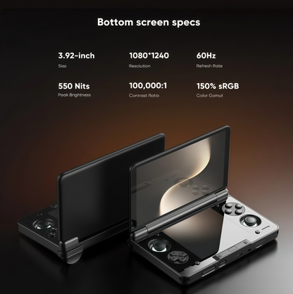 Consola portátil AMOLED de doble pantalla para juegos
