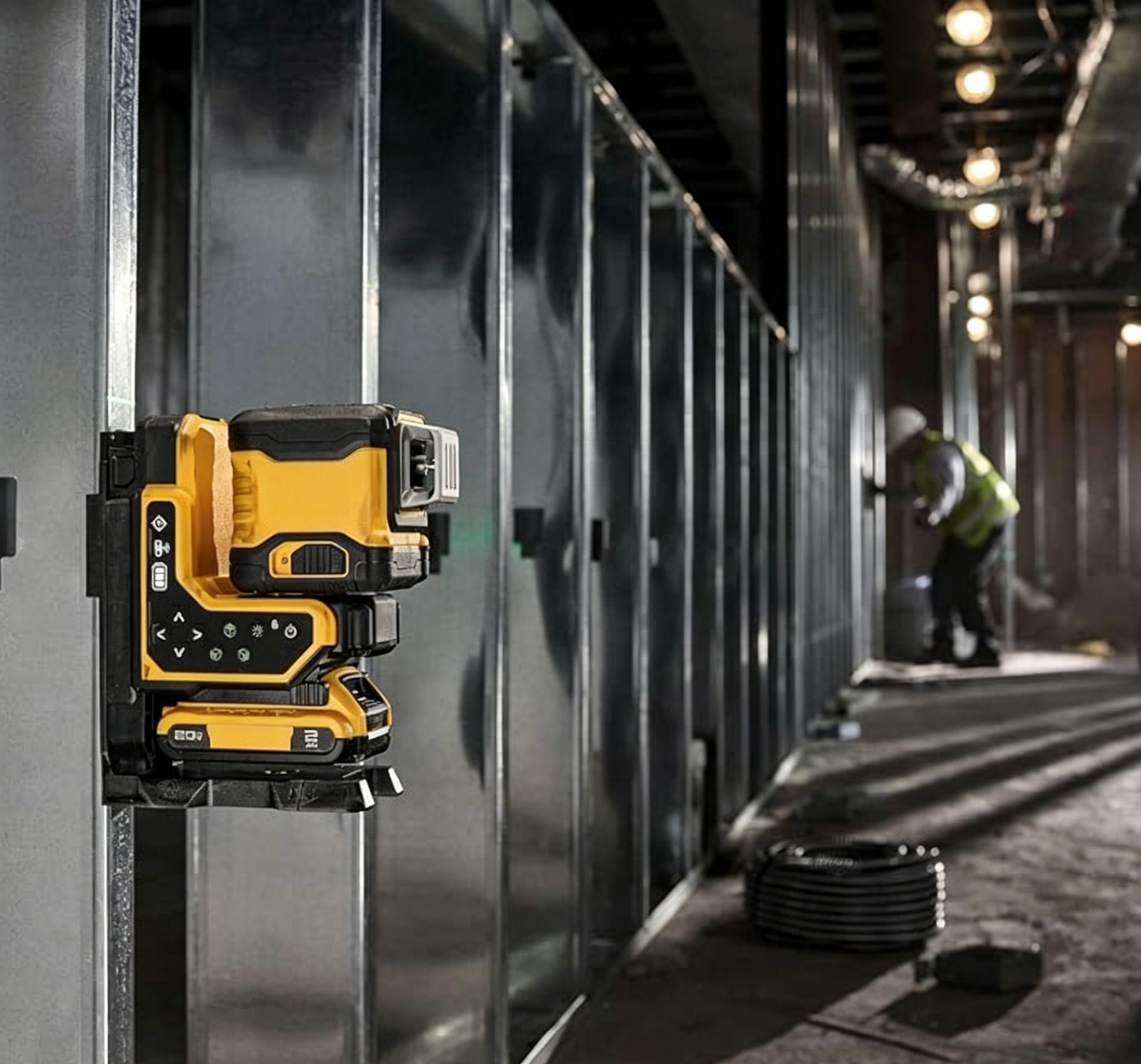 18V 3×360° Green Laser Level with Remote Control & Self-Leveling