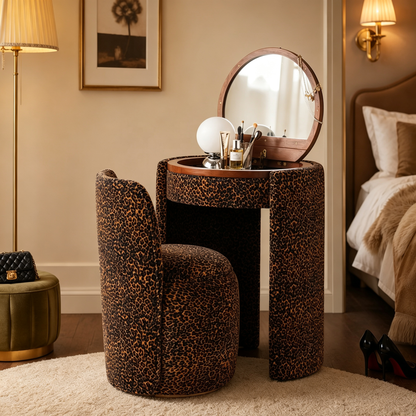 🎉 Exclusive Deal · Limited Stock🎉 Modern Makeup Vanity Set with LED Mirror, Stool & Large Storage