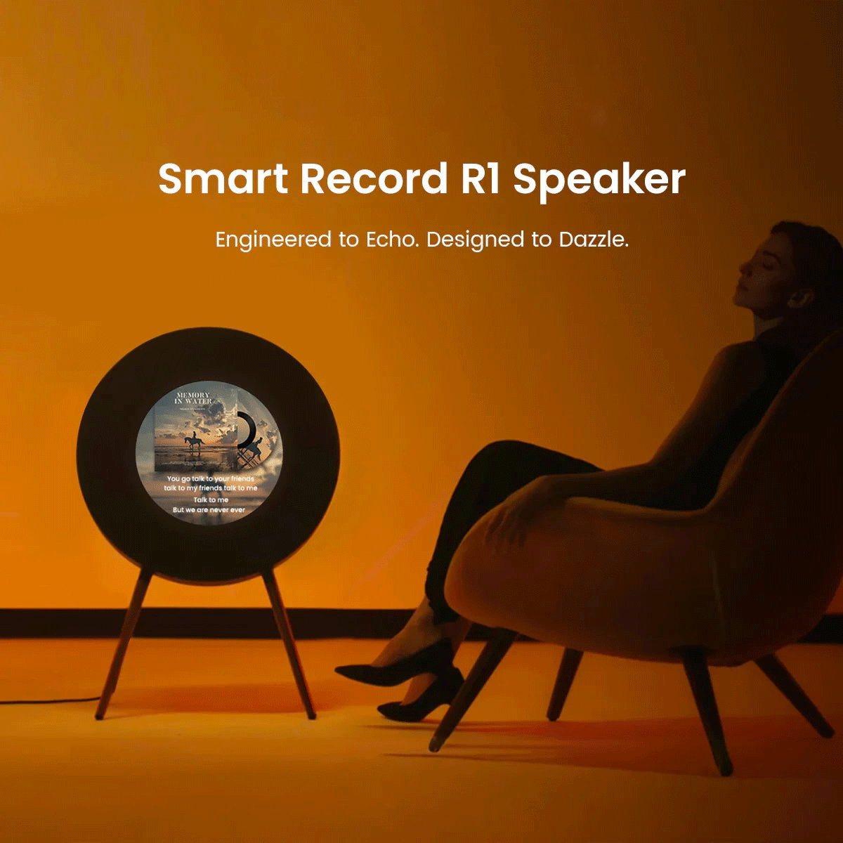 Record-Inspired Hi-Fi Bluetooth Speaker with Dynamic Lyrics Display