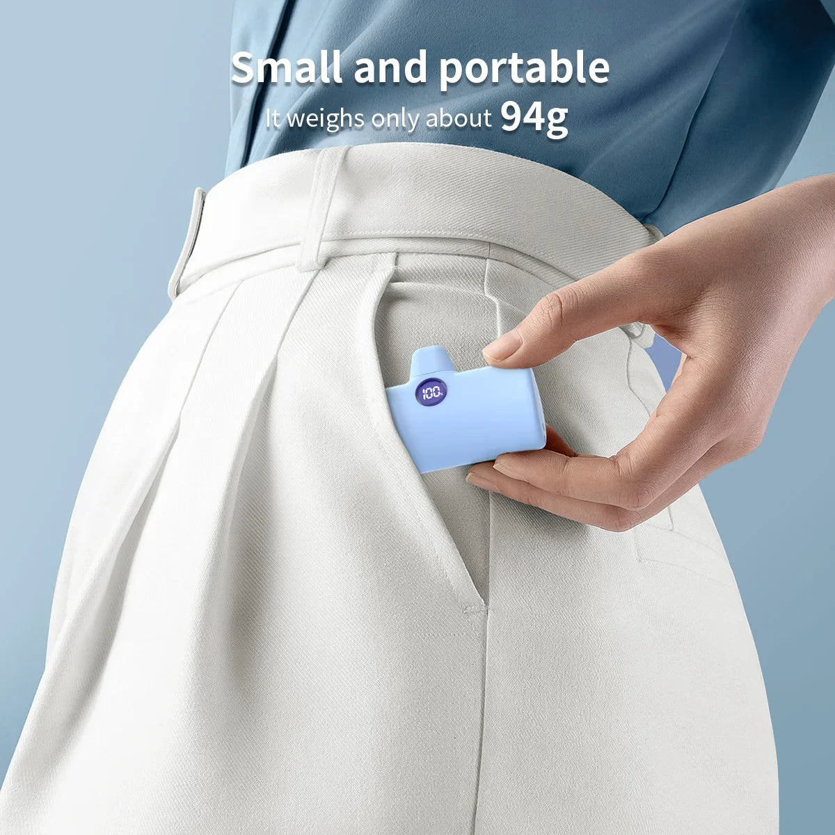 Mini 5000mAh Powerbank mit Schnellladefunktion und LED-Digitalanzeige