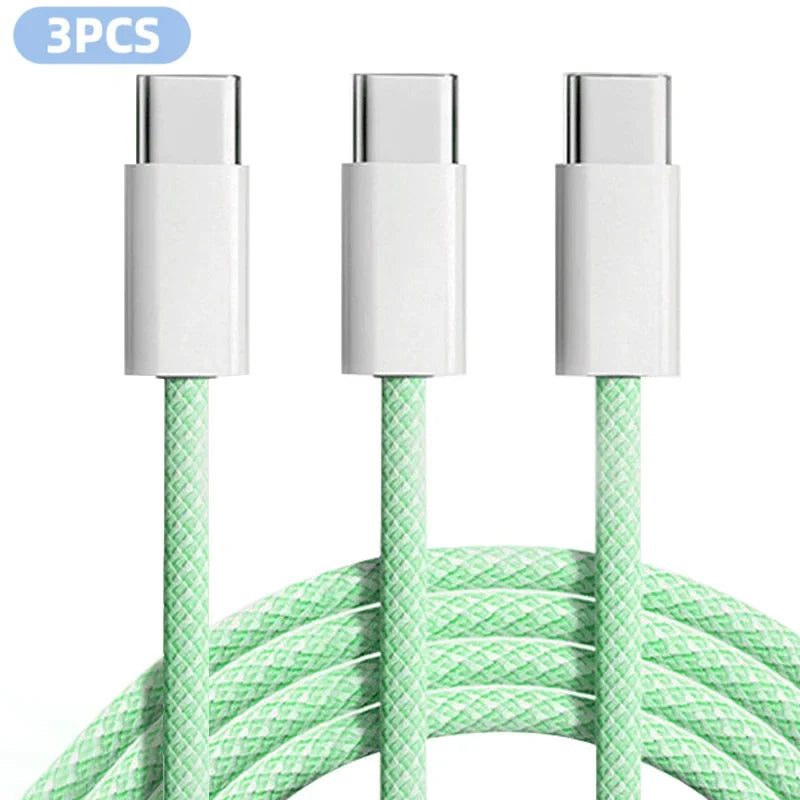 3er-Pack 1,8m 60W USB-C Schnellladekabel