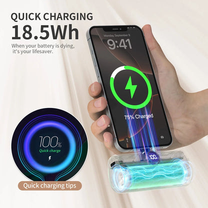 Mini 5000mAh Powerbank mit Schnellladefunktion und LED-Digitalanzeige