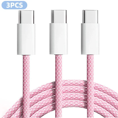 3er-Pack 1,8m 60W USB-C Schnellladekabel