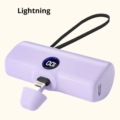 Mini 5000mAh Powerbank mit Schnellladefunktion und LED-Digitalanzeige