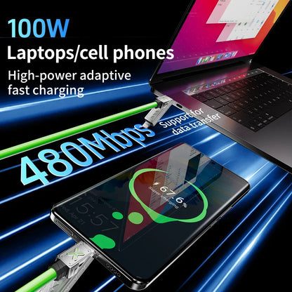 240W 4-in-1 Fast Charging Cable – Multi-Port USB-C Cable