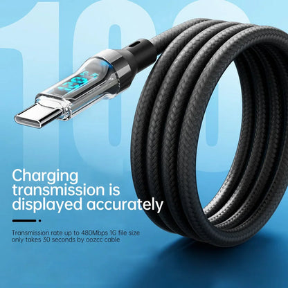 120W 5A USB-A auf USB-C Schnellladekabel mit LCD-Anzeige