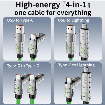240W 4-in-1 Fast Charging Cable – Multi-Port USB-C Cable