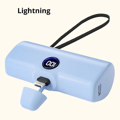 Mini 5000mAh Powerbank mit Schnellladefunktion und LED-Digitalanzeige